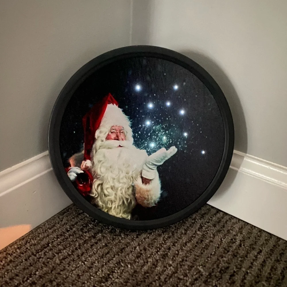Santa Claus Star Wishes Auto Timer Light Wall Art Decor Gift